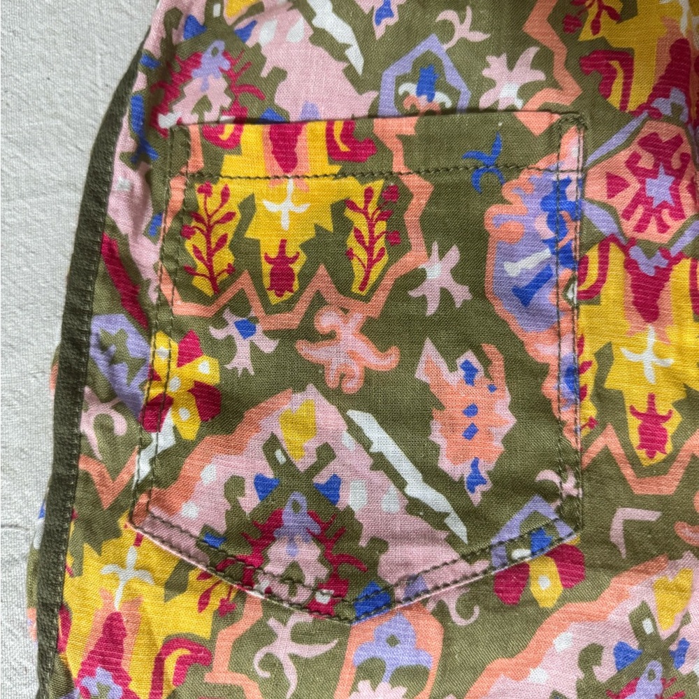 ZARA Multicolor Drawstring Linen Shorts - Picture 6 of 11